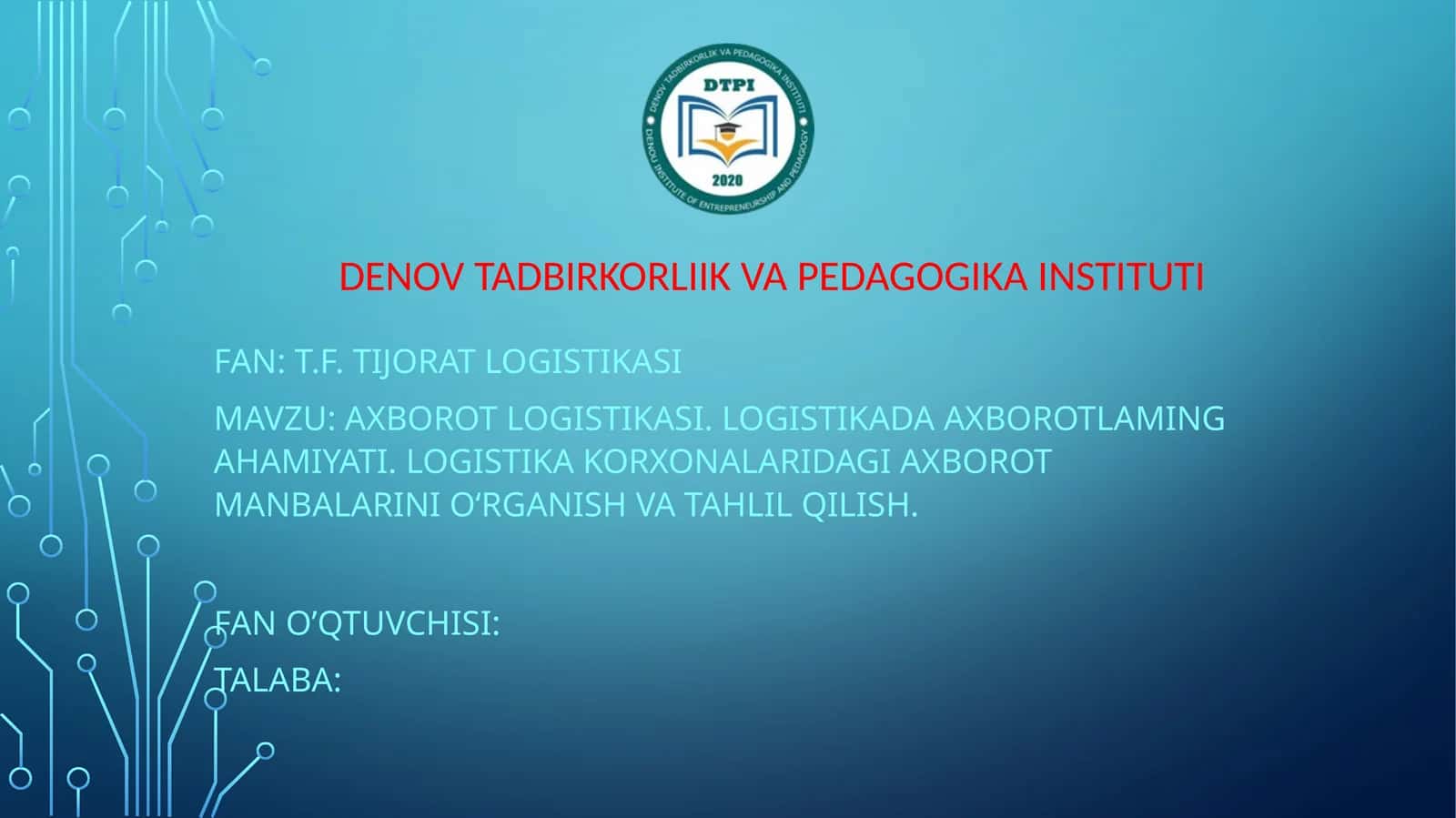 Axborot Logistikasi 1