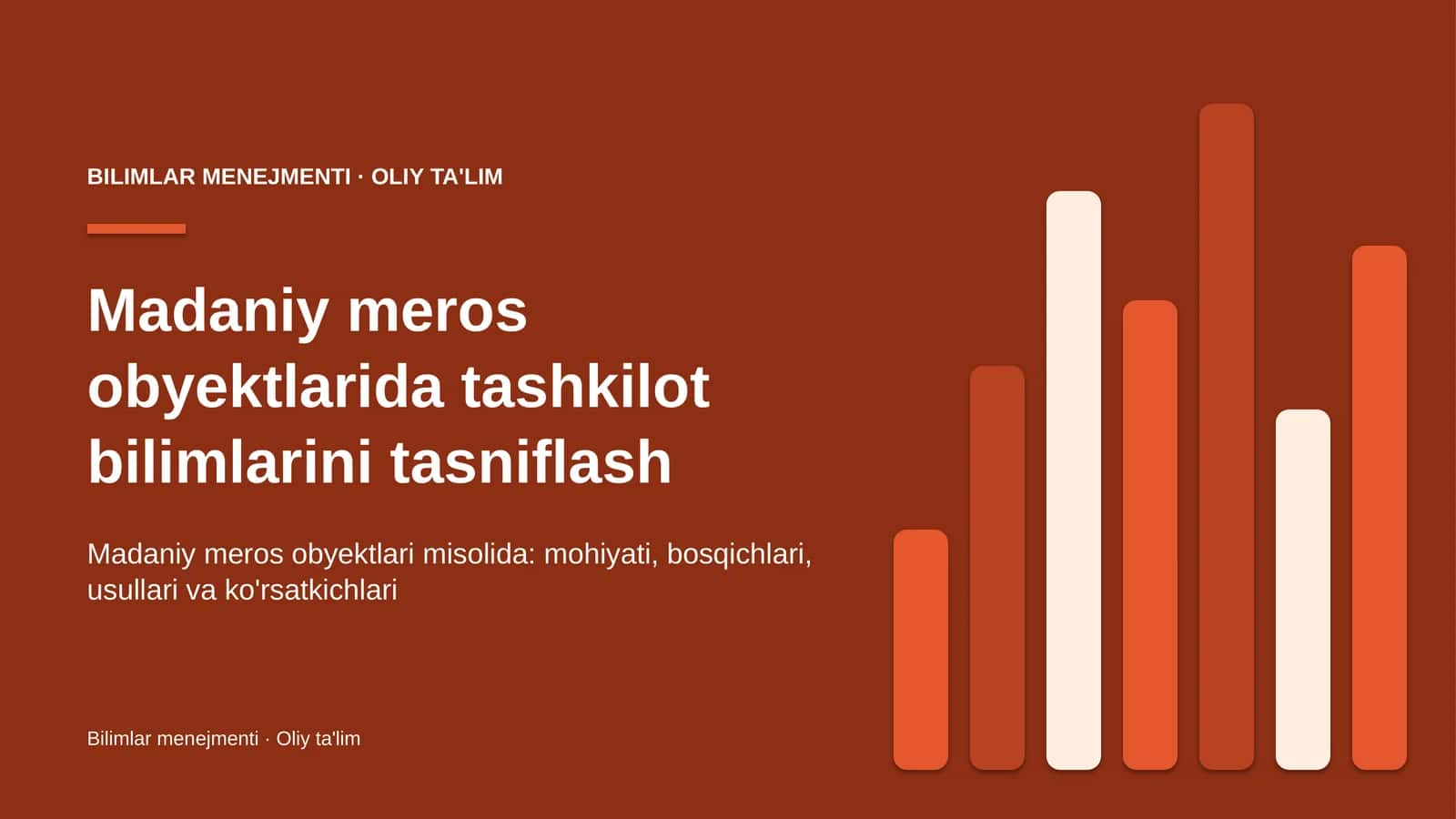 Madaniy meros obyektlarida tashkilot bilimlarini tasniflash 1