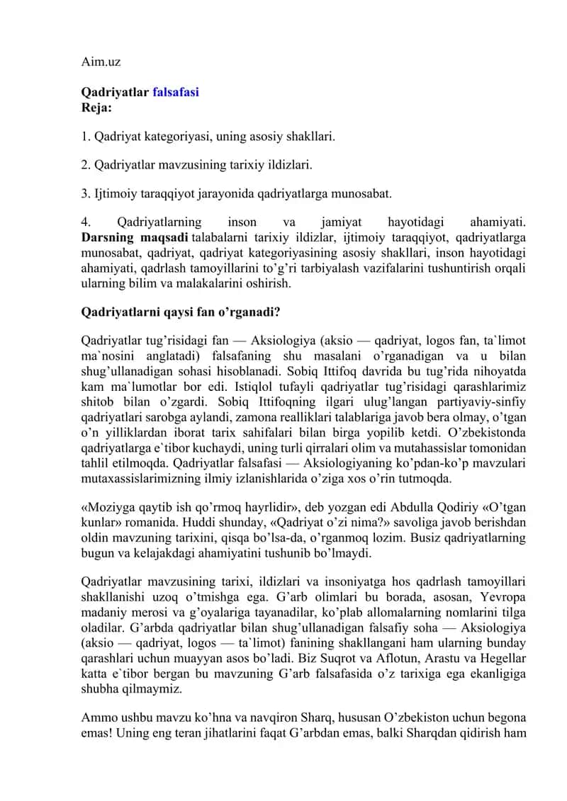 Qadriyatlar 1