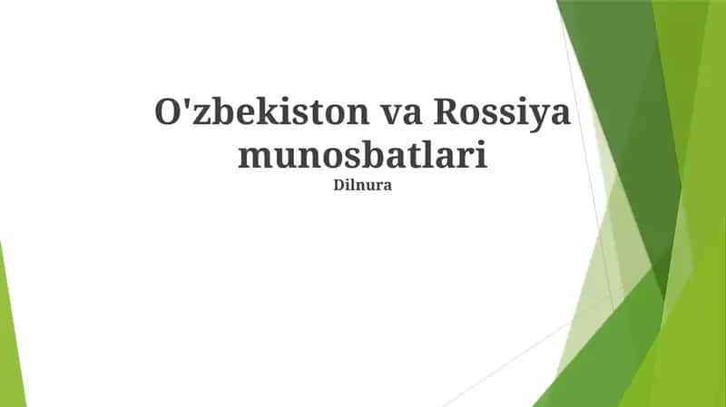 Oʻzbekiston va Rossiya munosbatlari 1