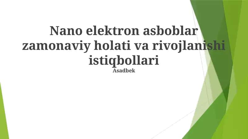 Nanoelektronika 1