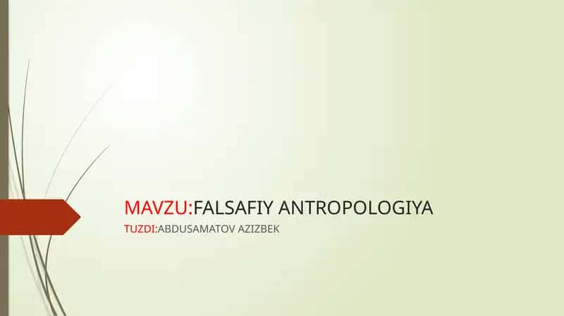 FALSAFIY ANTROPOLOGIYA 1