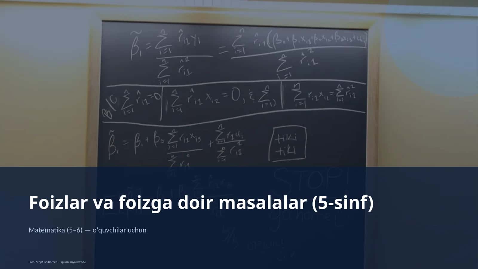 Foizlar va foizga doir masalalar (5-sinf) 1
