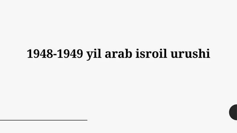 1948-1949 yil arabisroilurushi 1