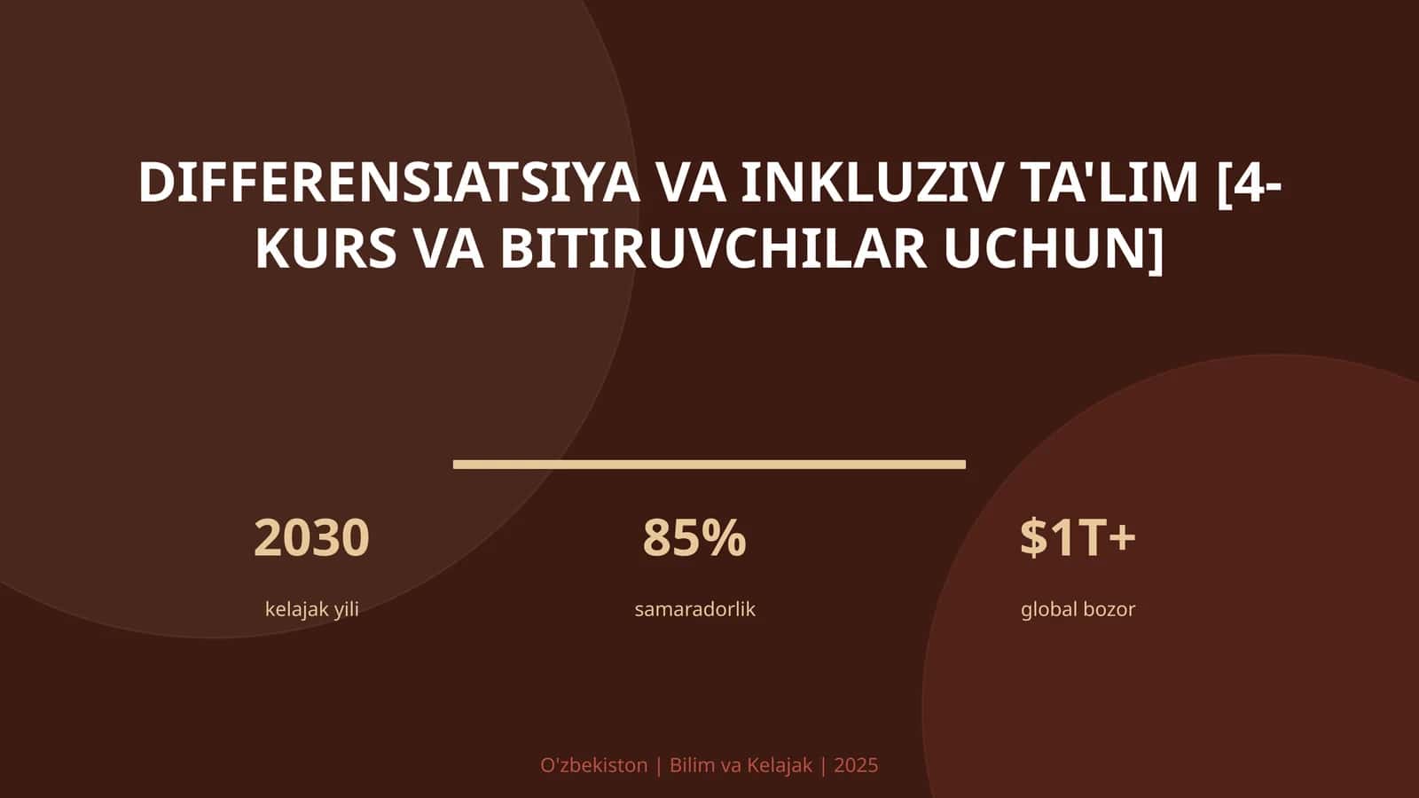 Differensiatsiya va inkluziv ta'lim [4-kurs va bitiruvchilar uchun] 1