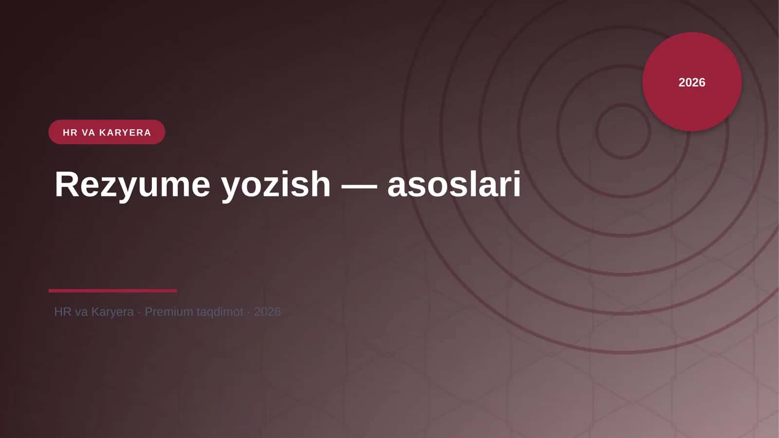 Rezyume yozish — asoslari 1
