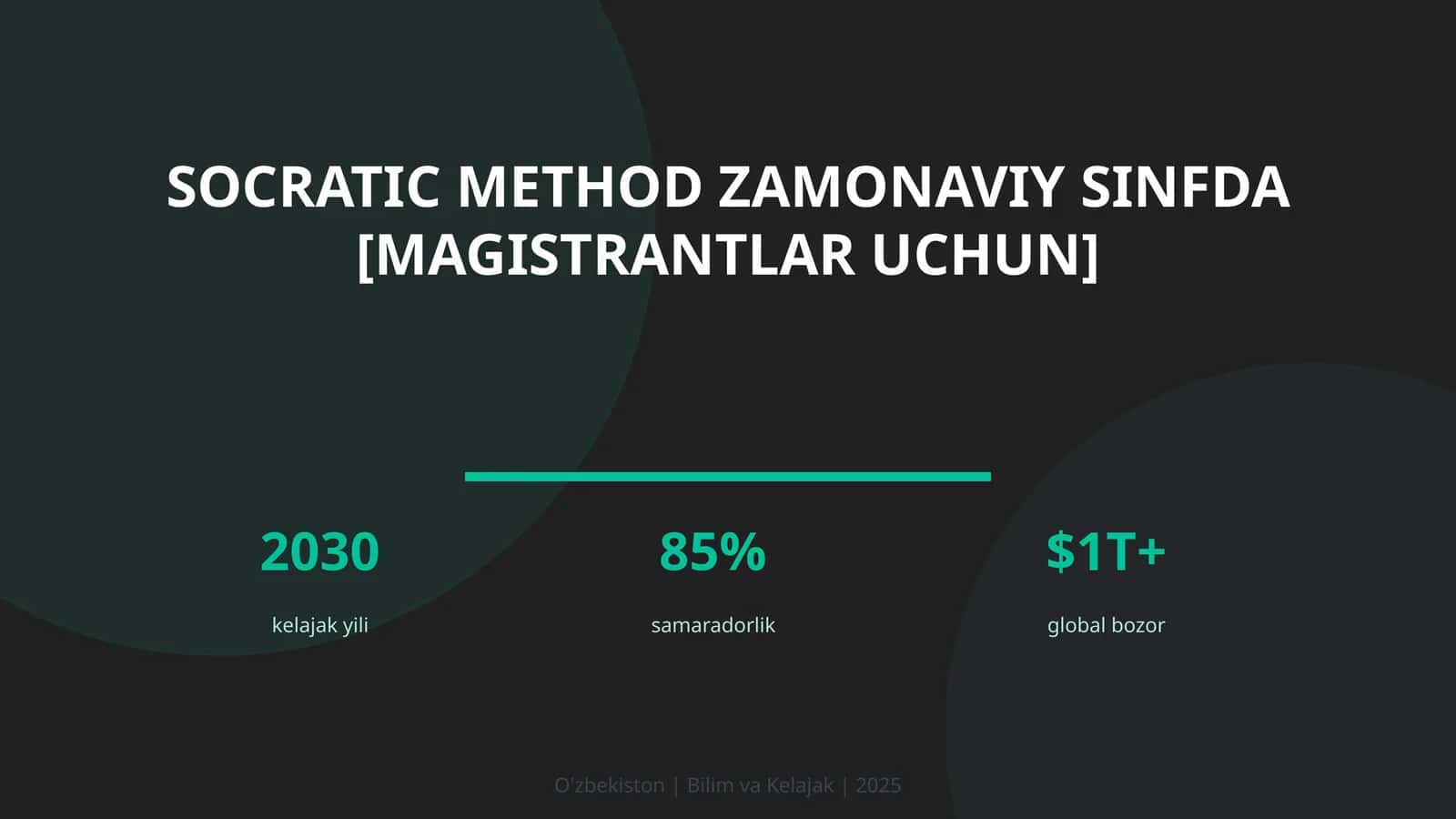SOCRATIC METHOD ZAMONAVIY SINFDA [MAGISTRANTLAR UCHUN] 1