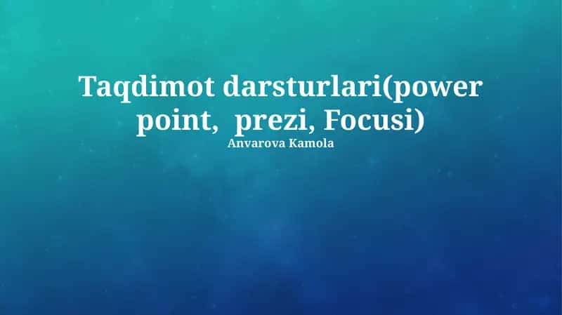 Taqdimot dasturlari 1