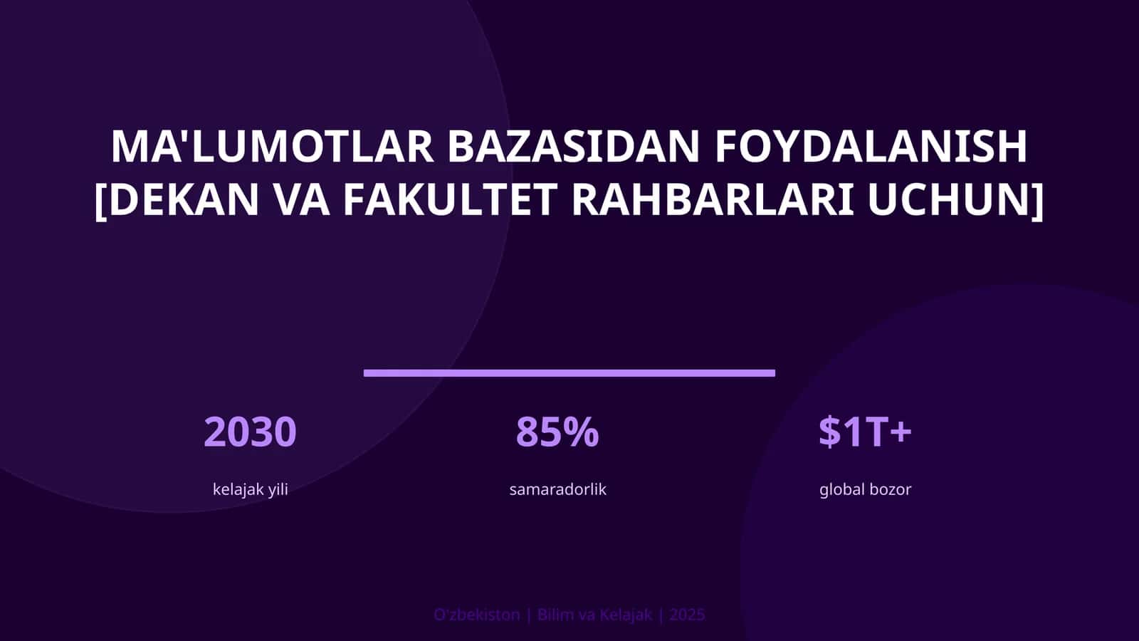 Ma'lumotlar bazasidan foydalanish [dekan va fakultet rahbarlari uchun] 1