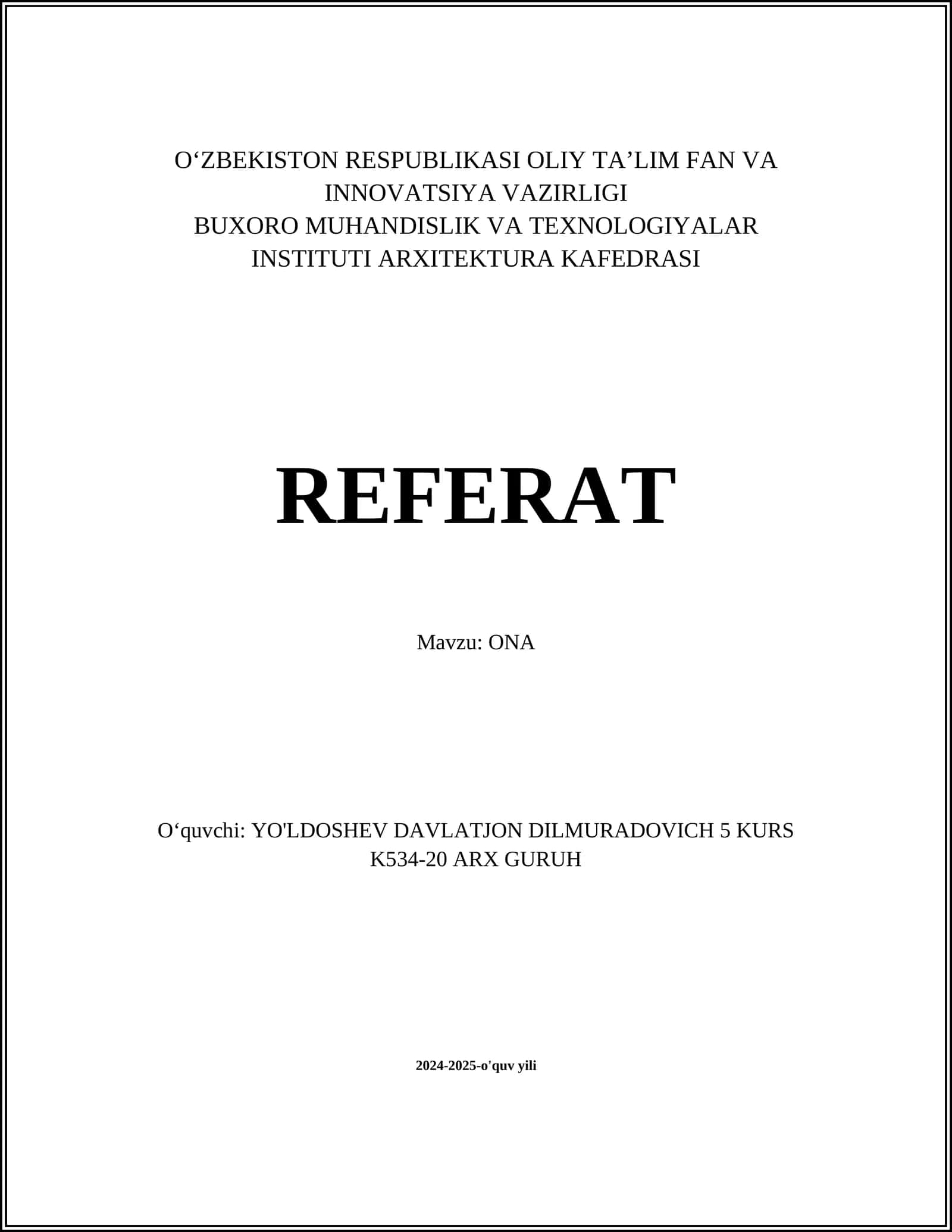 ONA 1