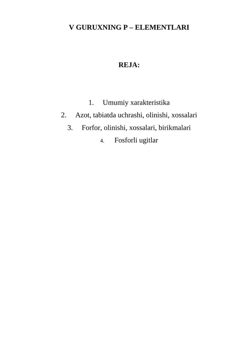 V GURUXNING P – ELEMENTLARI 1
