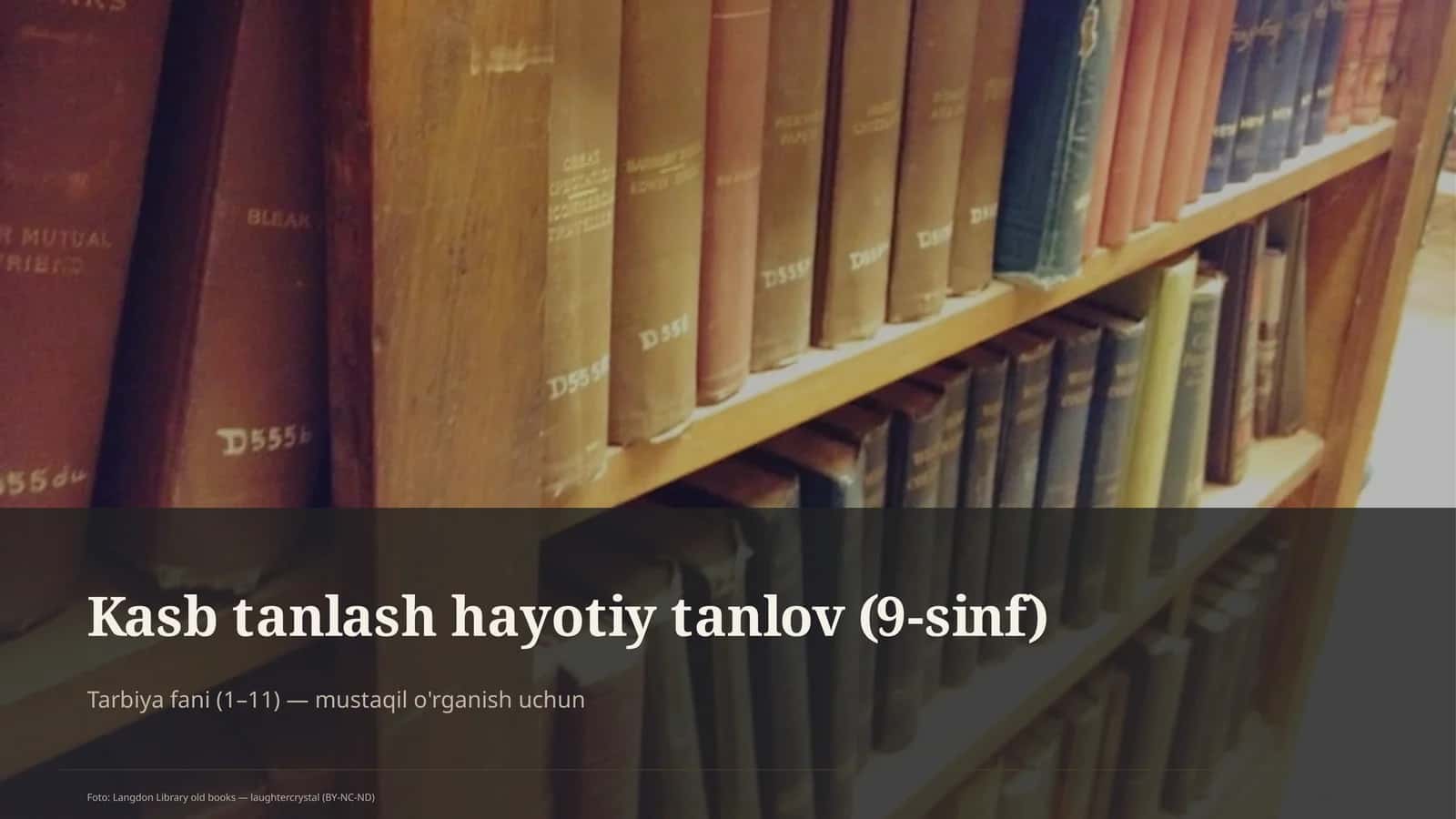 Kasb tanlash hayotiy tanlov (9-sinf) 1