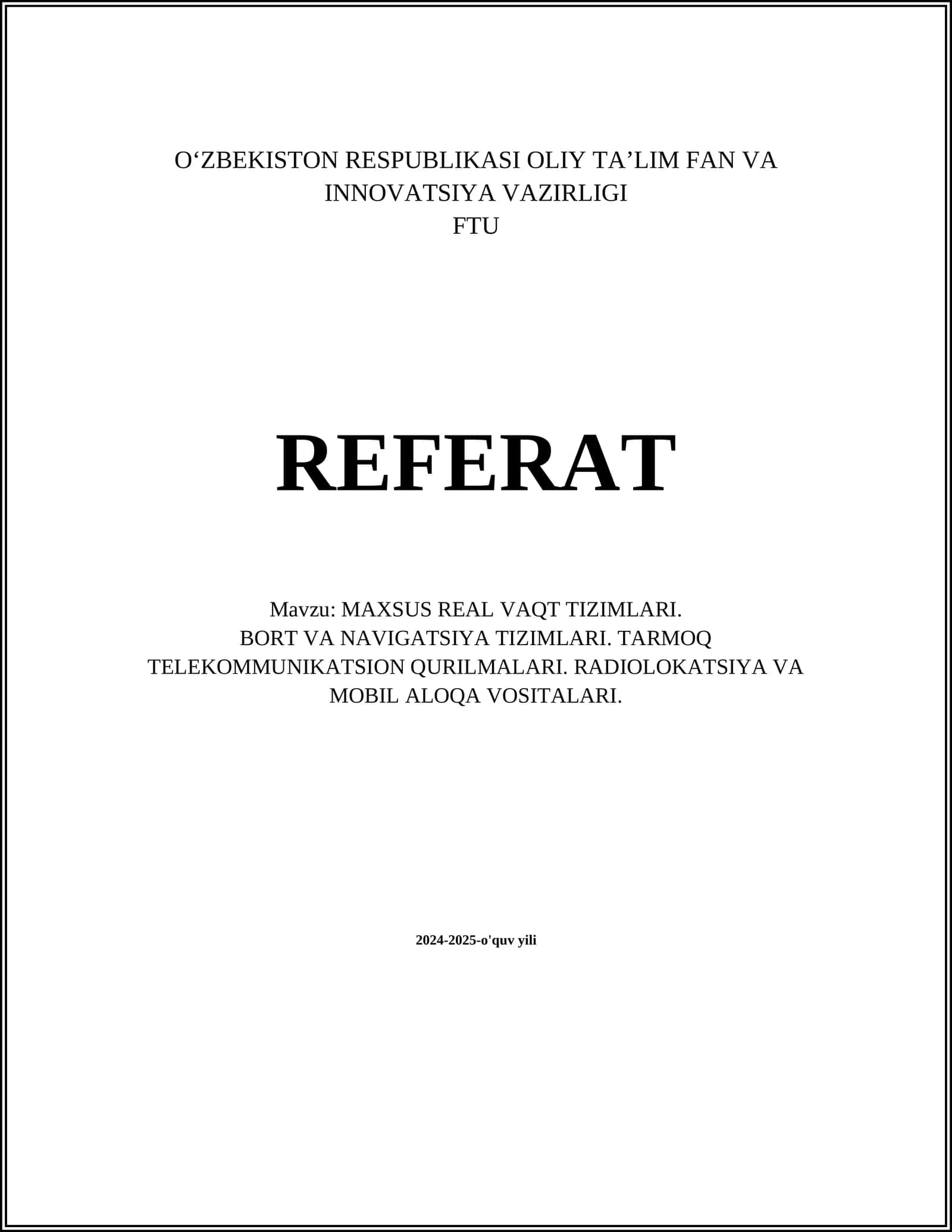 MAXSUS REAL VAQT TIZIMLARI 1