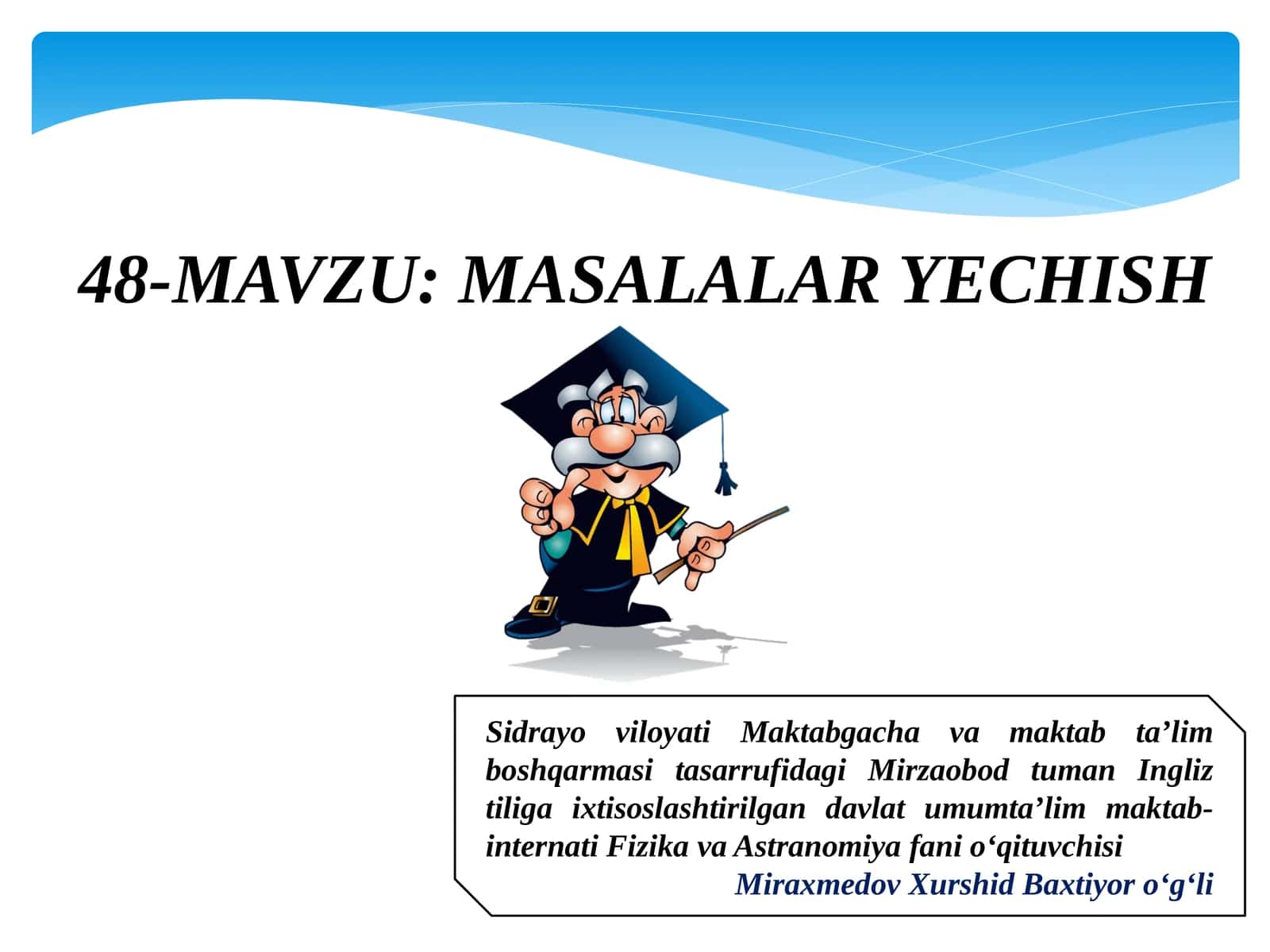 MASALALAR YECHISH 1