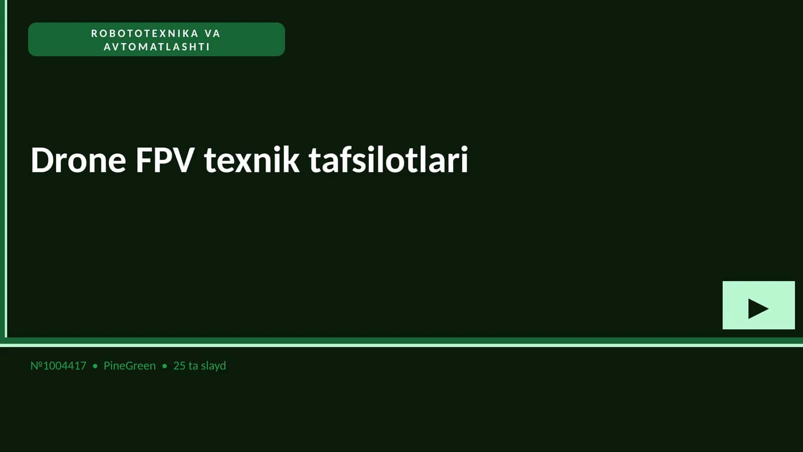 DRONE FPV TEXNIK TAFSILOTLARI 1