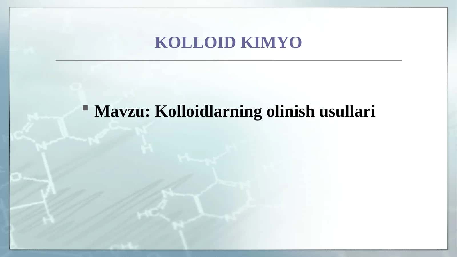 KOLLOID KIMYO 1