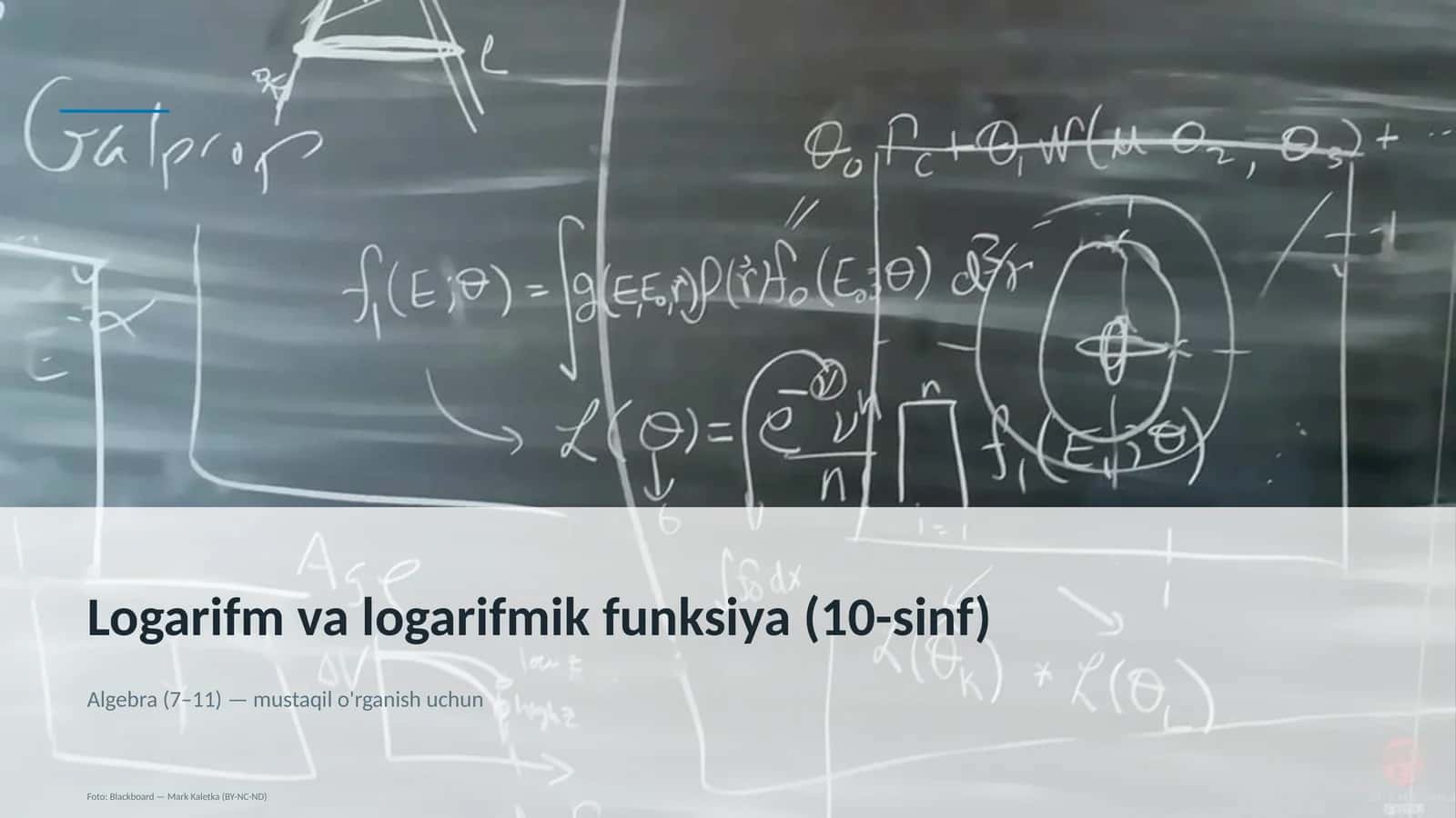 Logarifm va logarifmik funksiya (10-sinf) 1