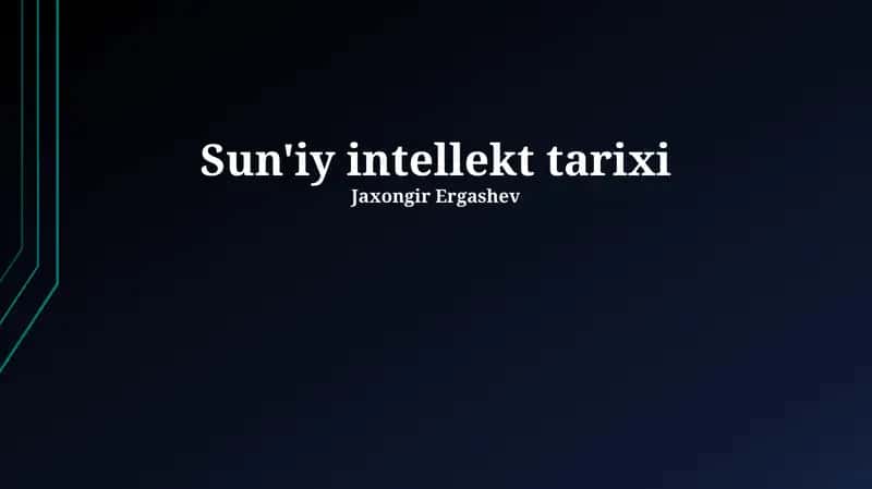 Sun'iy intellekt tarixi 1