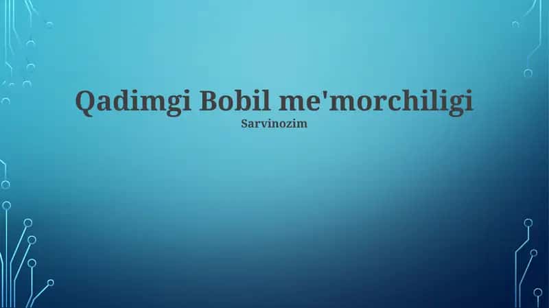 Qadimgi Bobil me'morchiligi 1
