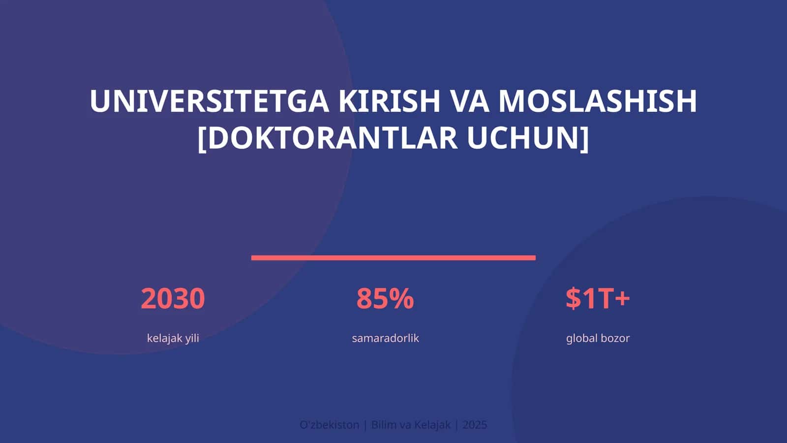 Universitetga kirish va moslashish [doktorantlar uchun] 1