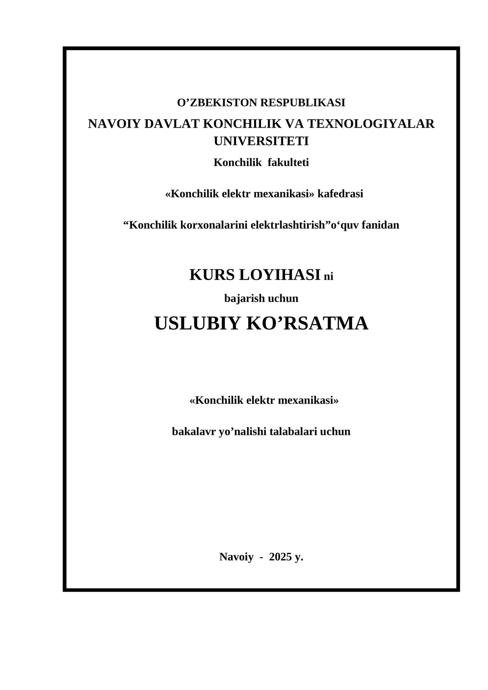 Konchilik korxonalari elektrlashtirish 1