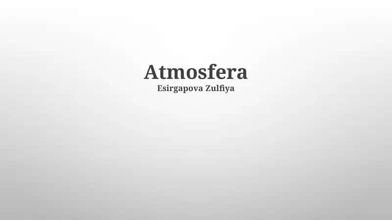 Atmosfera 1