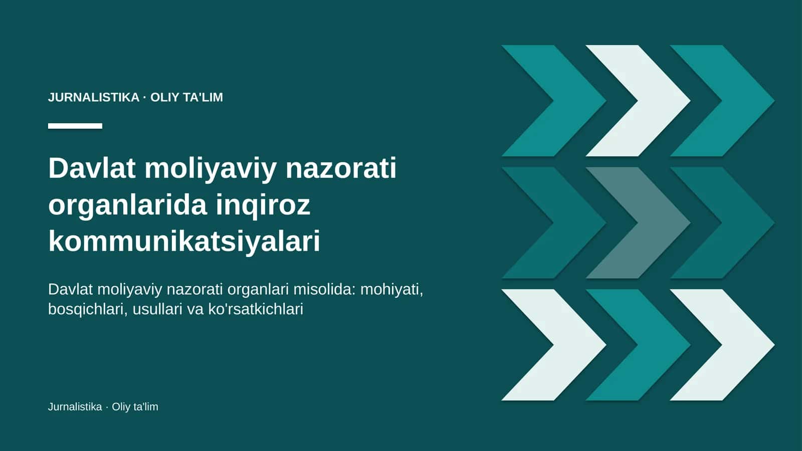 Davlat moliyaviy nazorati organlarida inqiroz kommunikatsiyalari 1