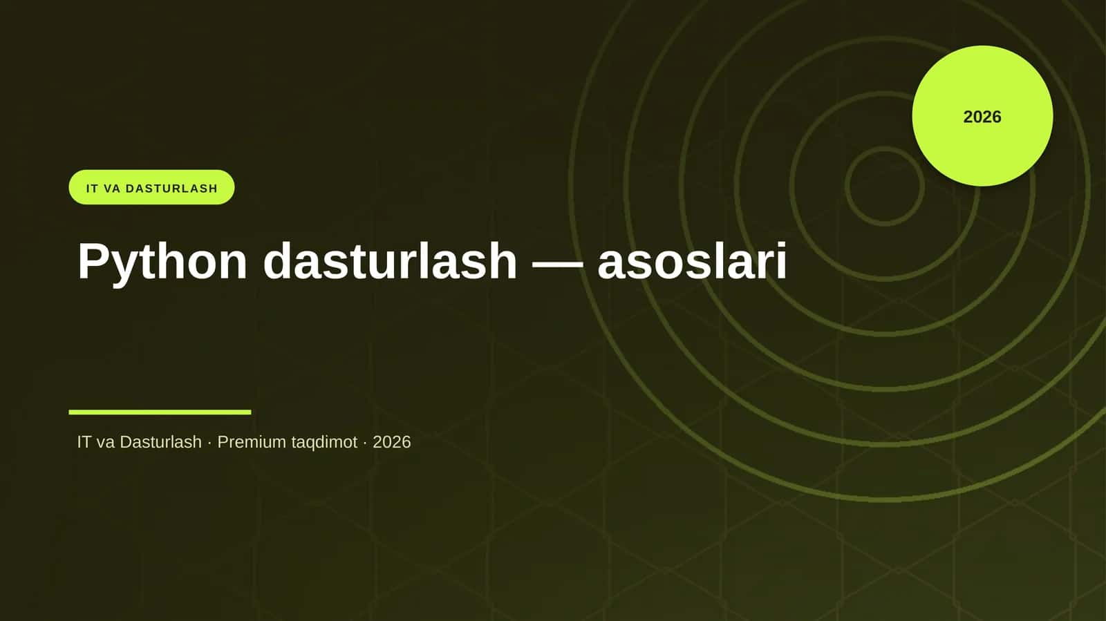 Python dasturlash — asoslari 1