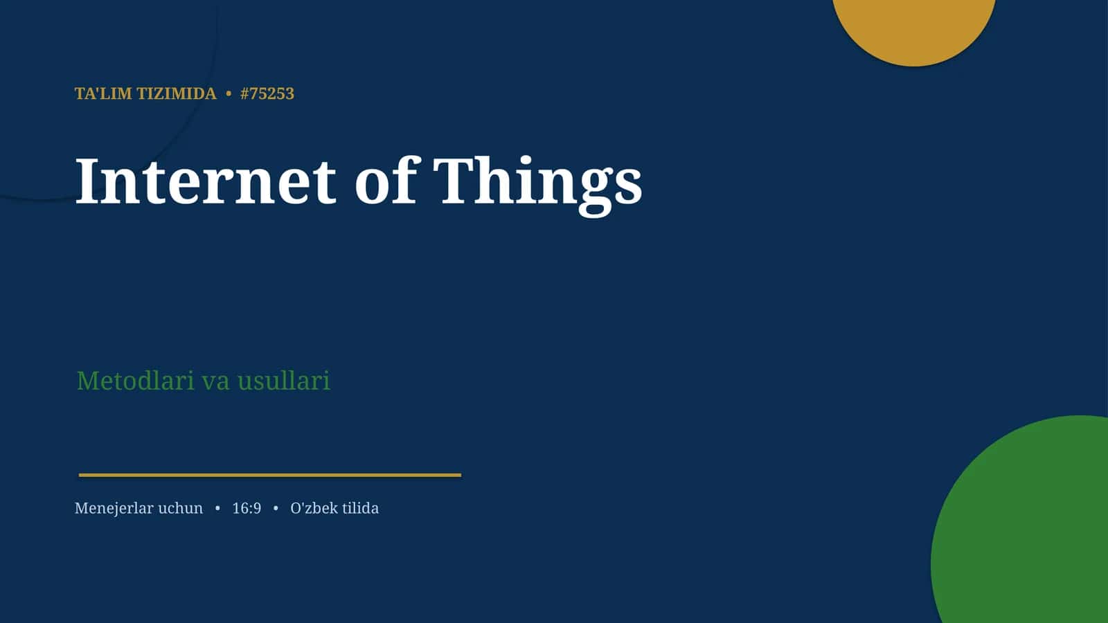 Internet of Things Metodlari va Usullari 1