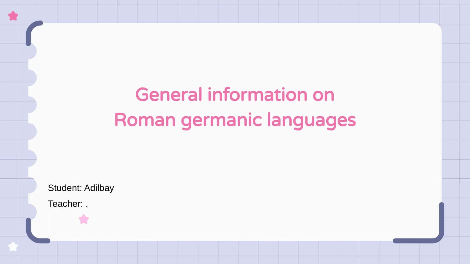 Introduction to Roman-Germanic Languages 1