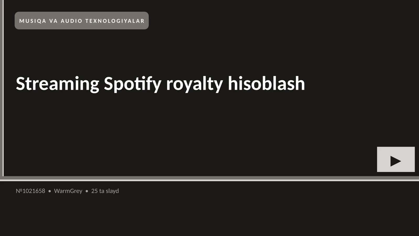 Streaming Spotify royalty hisoblash 1