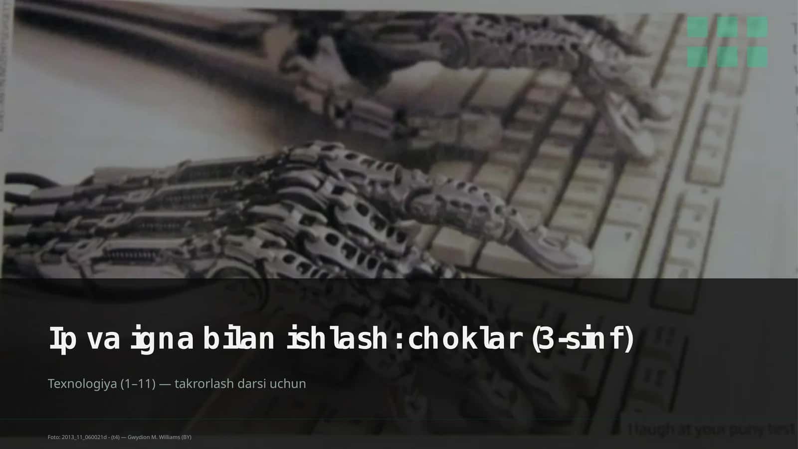Ip va igna bilan ishlash: choklar (3-sinf) 1