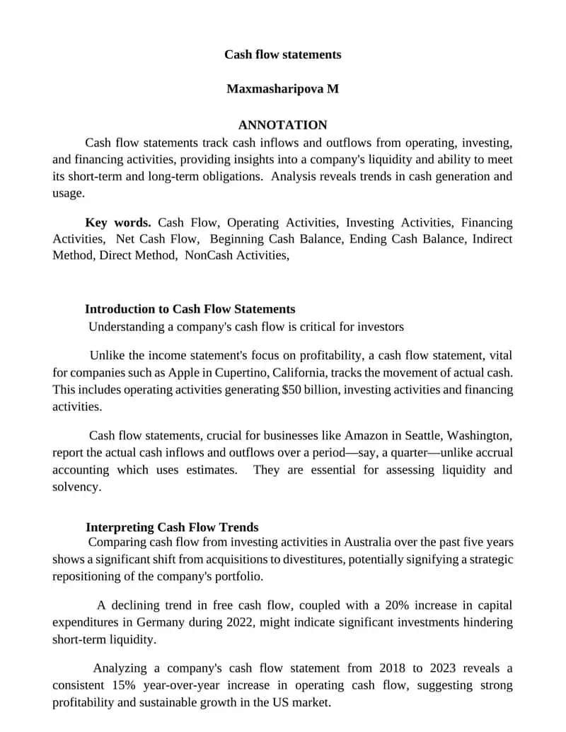 Cash flow statements 1