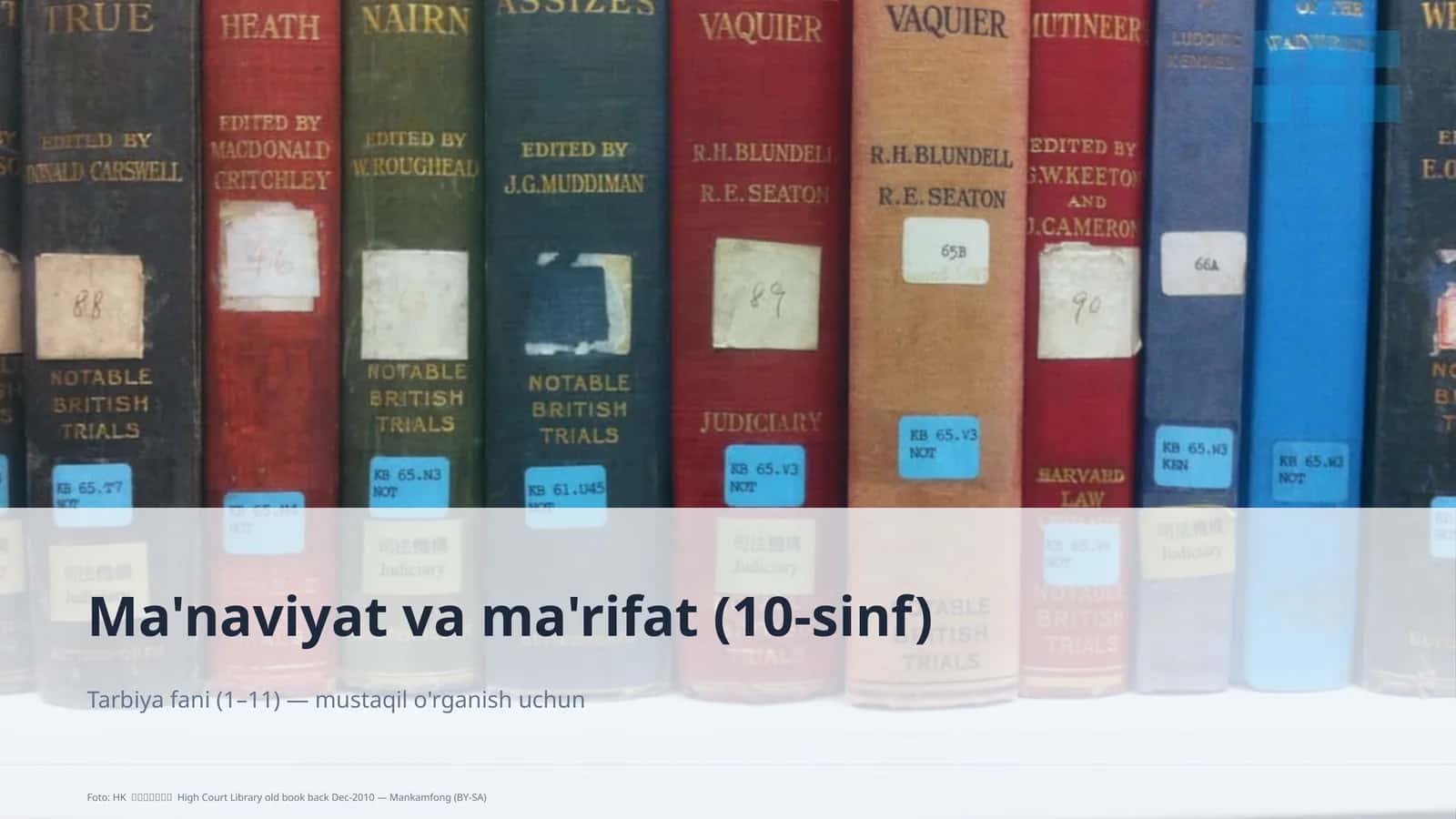Ma'naviyat va ma'rifat (10-sinf) 1