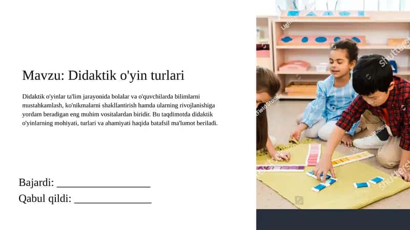 Didaktik o'yin turlari 1