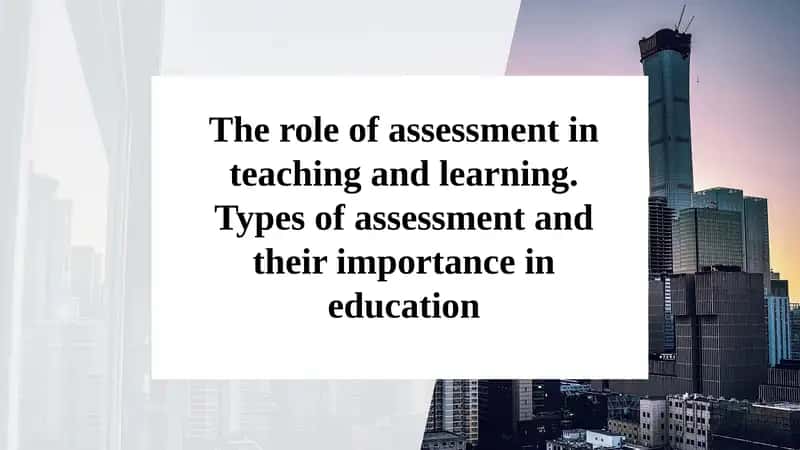 Assessment in Teaching and Learning 1