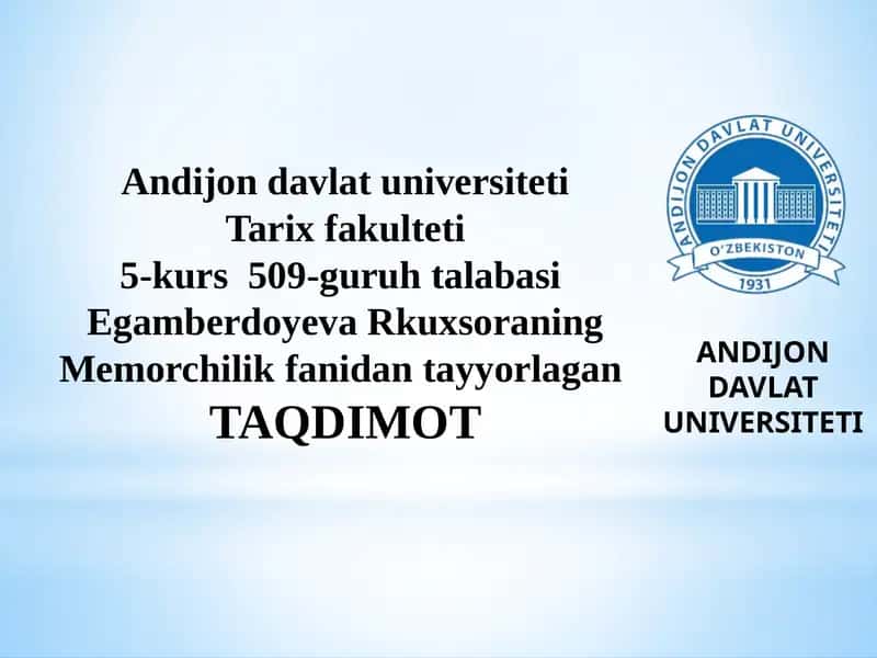 Mustaqillik davri memorchiligi 1