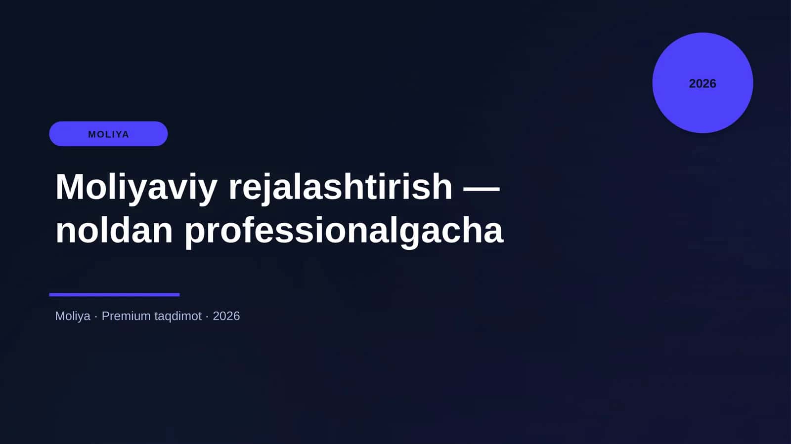 Moliyaviy rejalashtirish — noldan professionalgacha 1