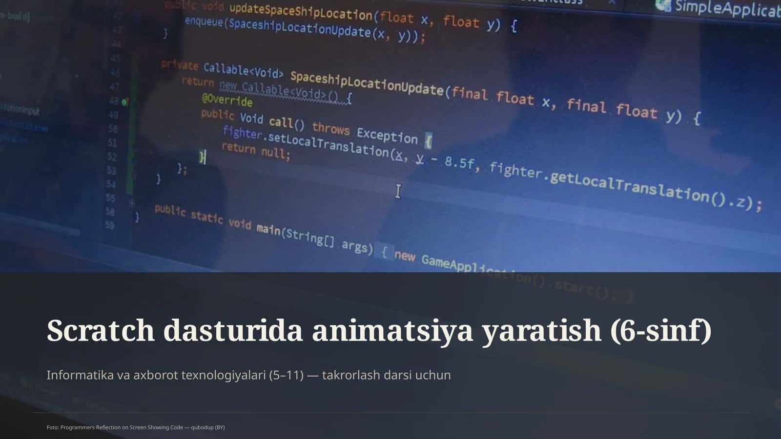 Scratch dasturida animatsiya yaratish (6-sinf) 1