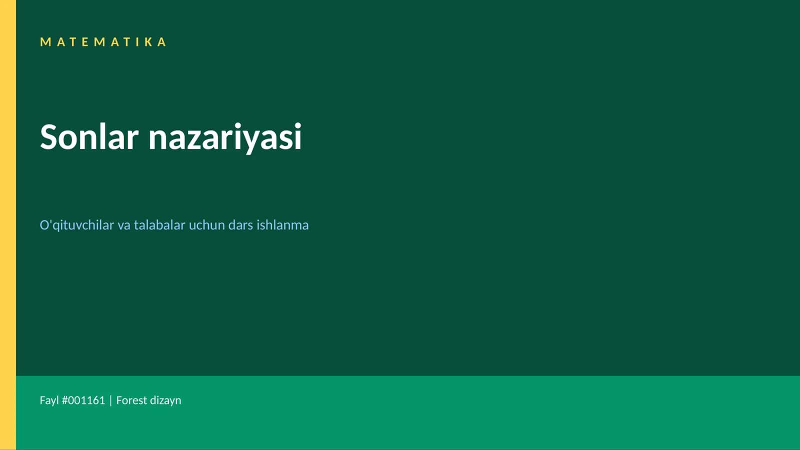 Sonlar nazariyasi 1