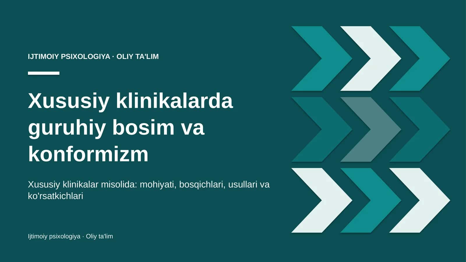 Xususiy klinikalarda guruhiy bosim va konformizm 1