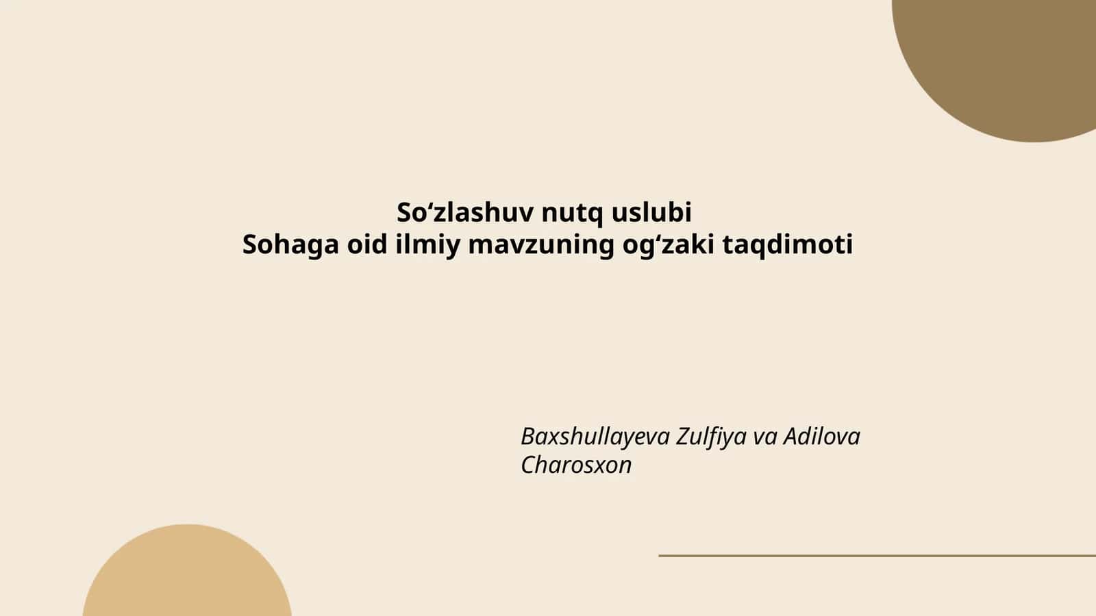 Soʻzlashuv Nutq Uslubi 1