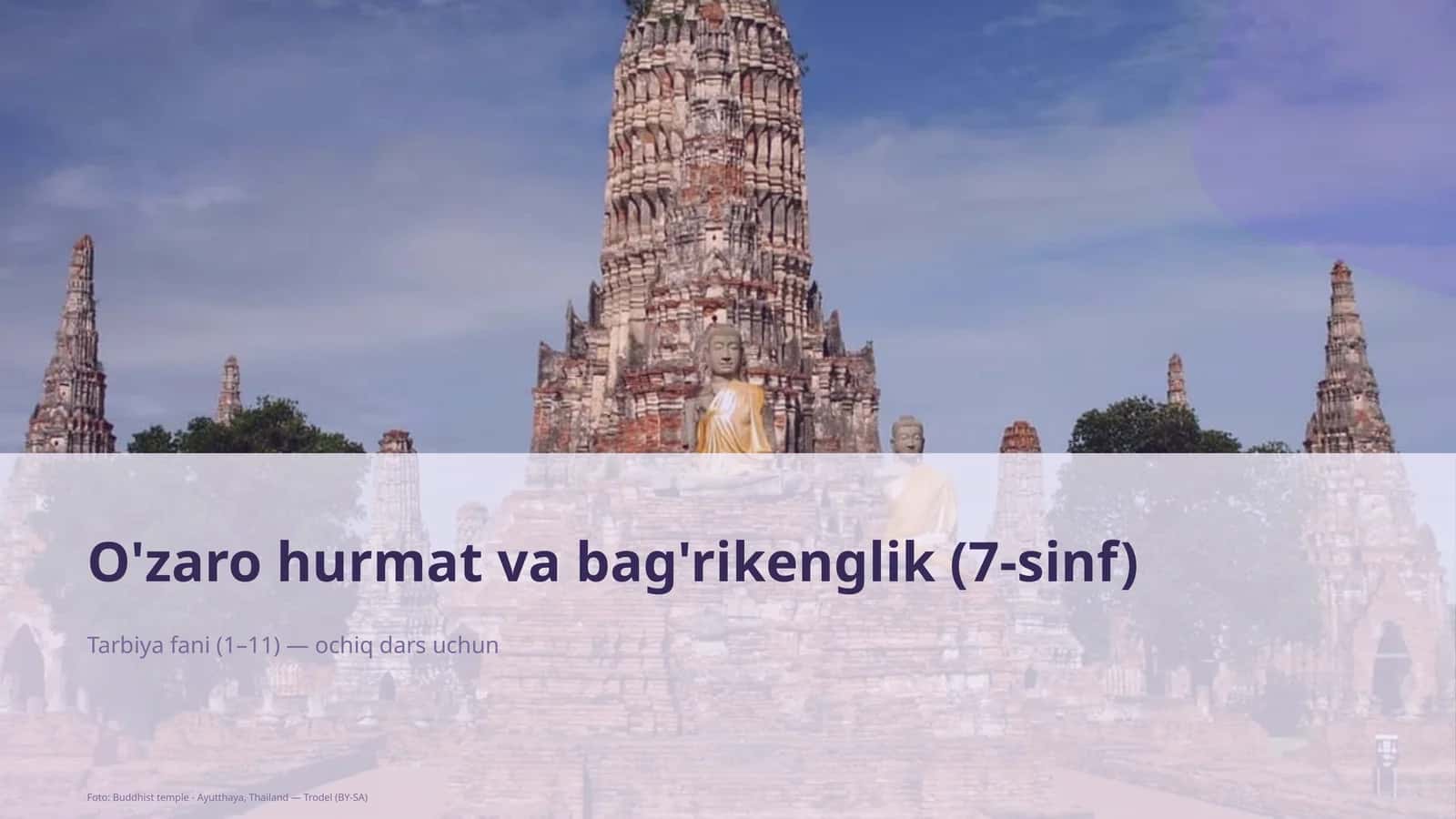 O'zaro hurmat va bag'rikenglik (7-sinf) 1