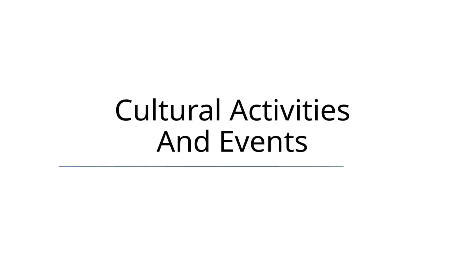 Cultural Activities And Events 1