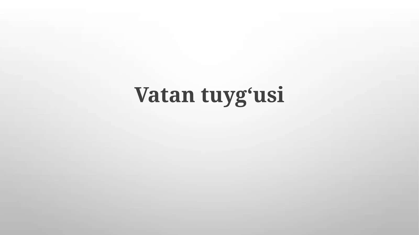 Vatanparvarlik 1