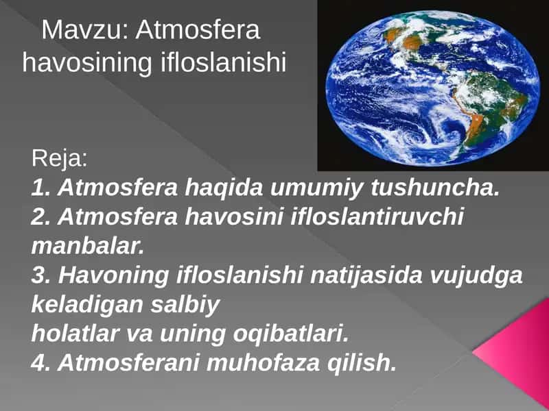 Atmosfera havosining ifloslanishi 1