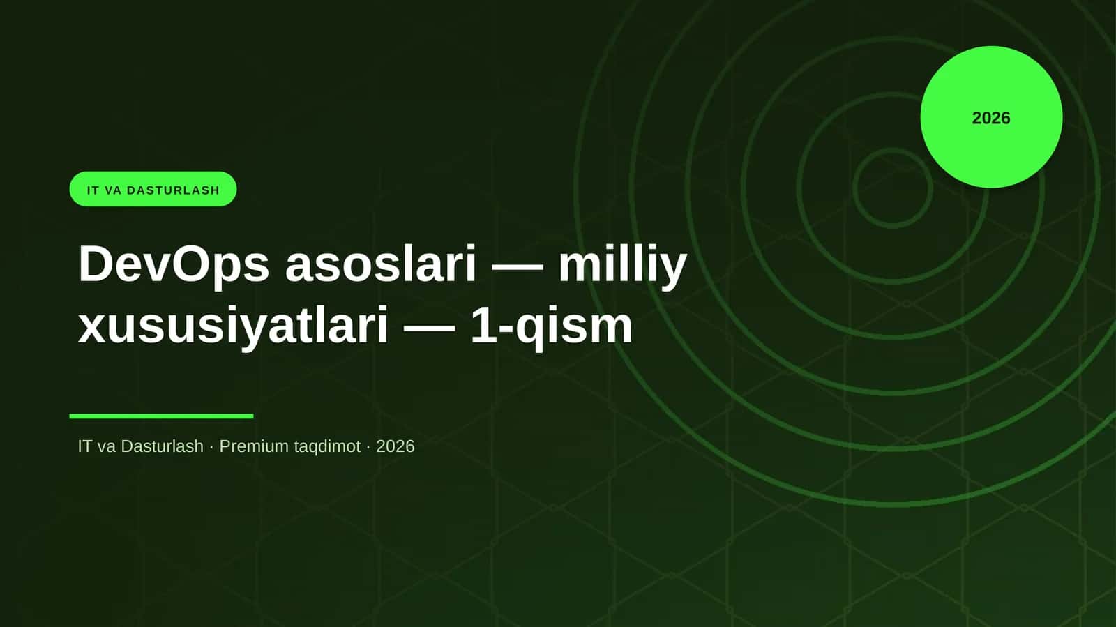 DevOps asoslari — milliy xususiyatlari — 1-qism 1