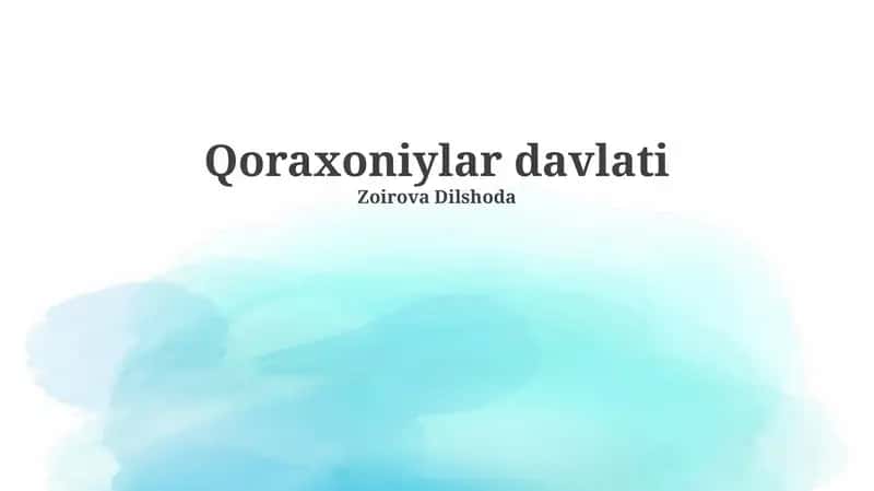 Qoraxoniylar davlati 1