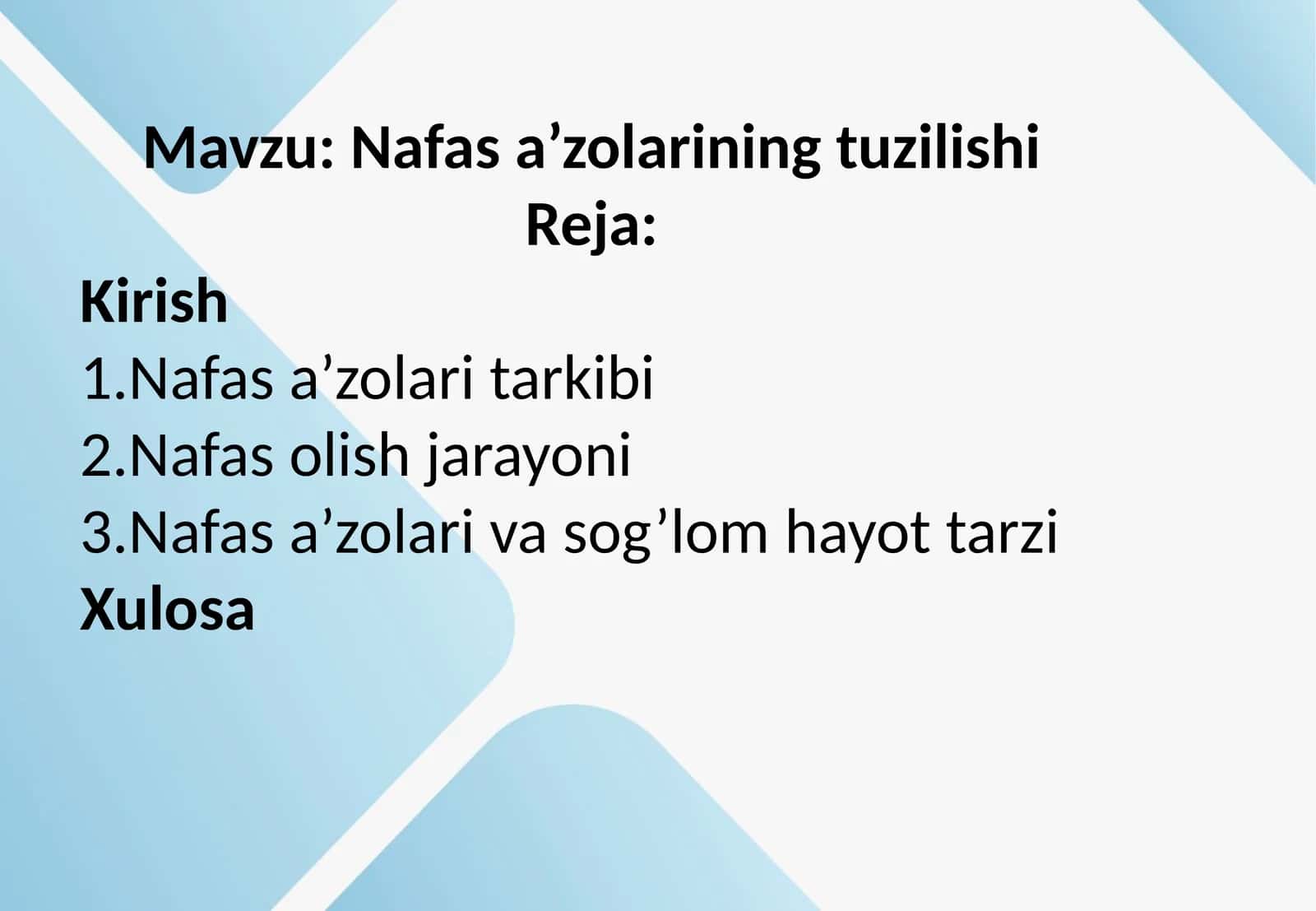 Nafasa’zolarining tuzilishi 1