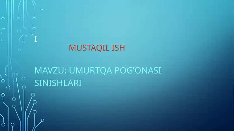 Umurtqa Pog’onasi sinishlari 1